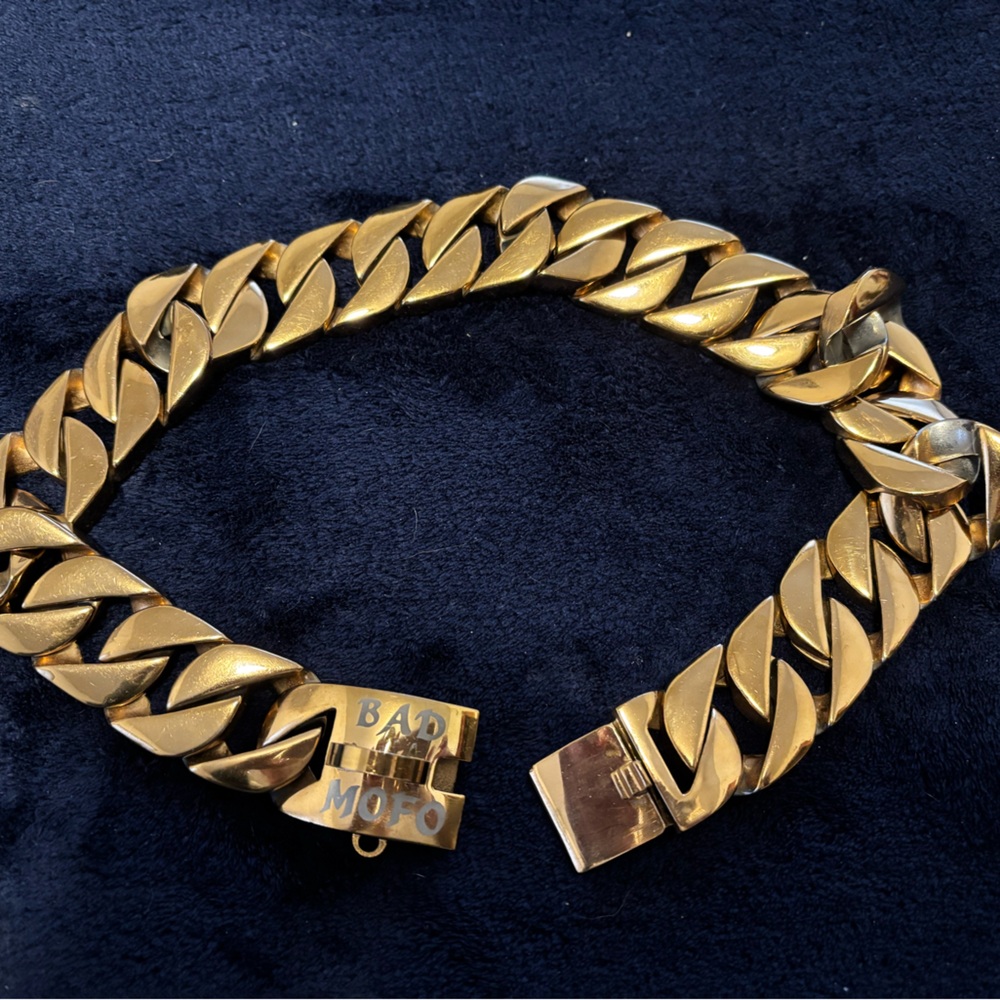 “Bad Mofo” Cuban Link Dog Collar - Rose Gold Color